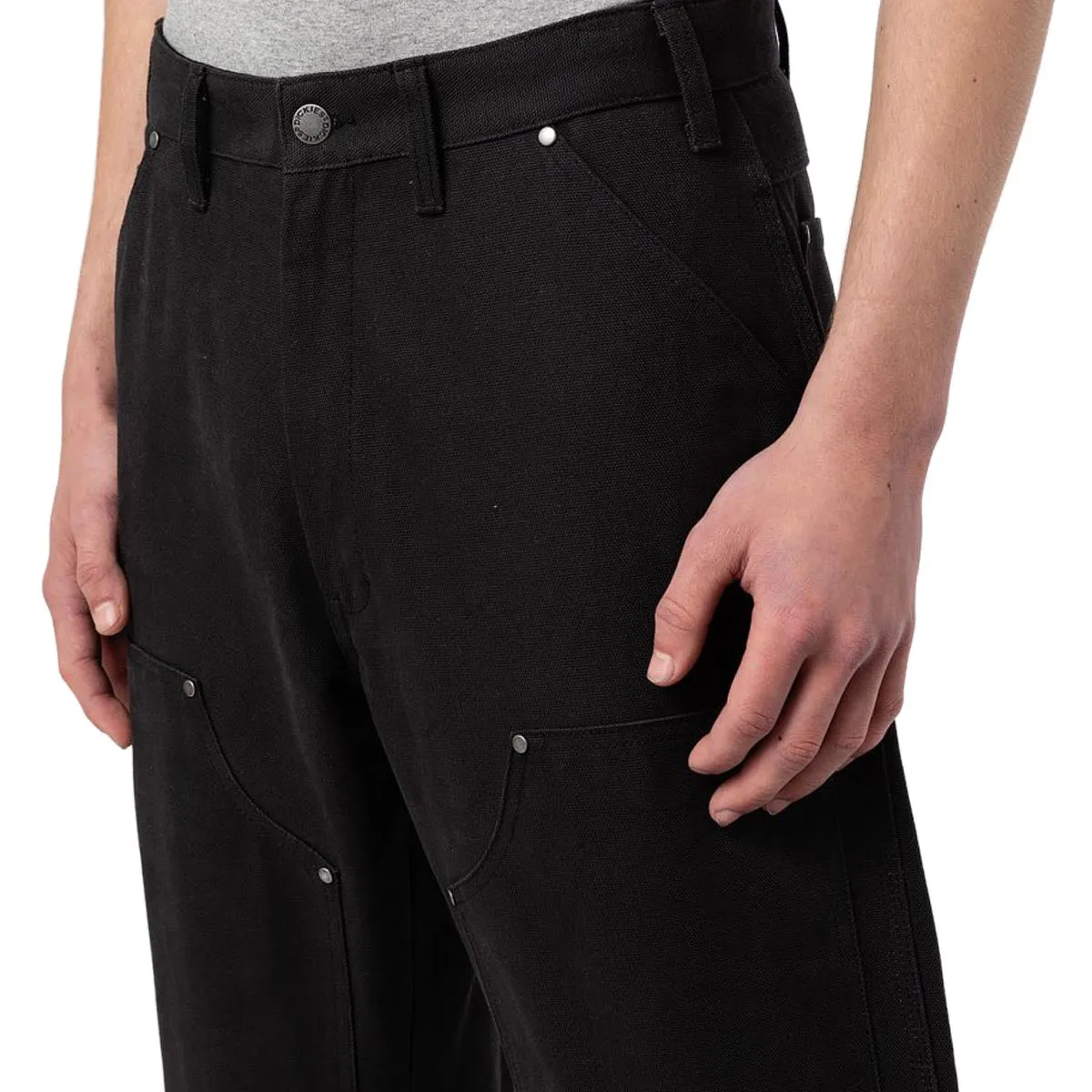 Multi Pocket Design Dickies Duck Canvas Utility Pants - Stonewashed Black