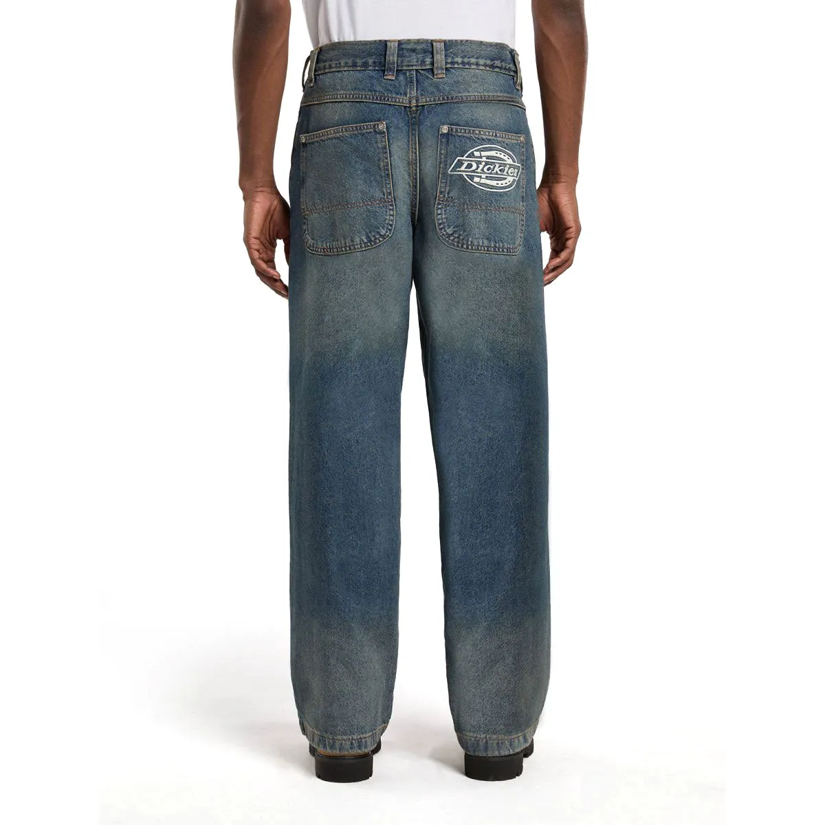 Dickies Hilham Denim Jeans - Khaki Tinited Blue Fashion-Forward
