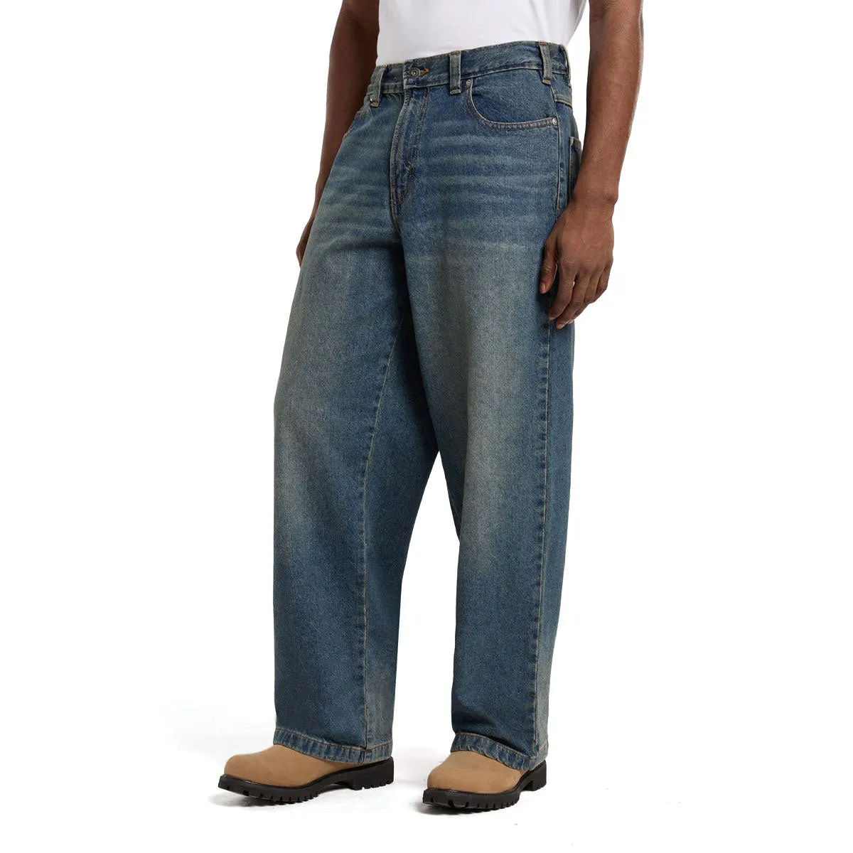 Dickies Hilham Denim Jeans - Khaki Tinited Blue Seamless Wear