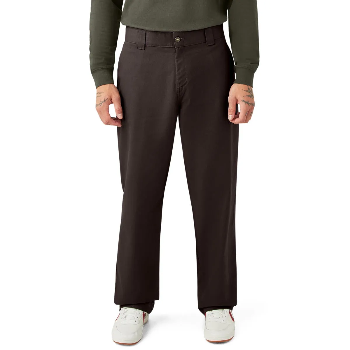FadeResistant Dickies Jamie Foy Loose Straight Twill Pants - Dark Brown