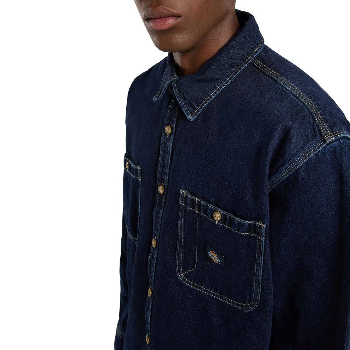 Dickies Mechanic Denim Long Sleeve Shirt - Dark Indigo High-End Fashion