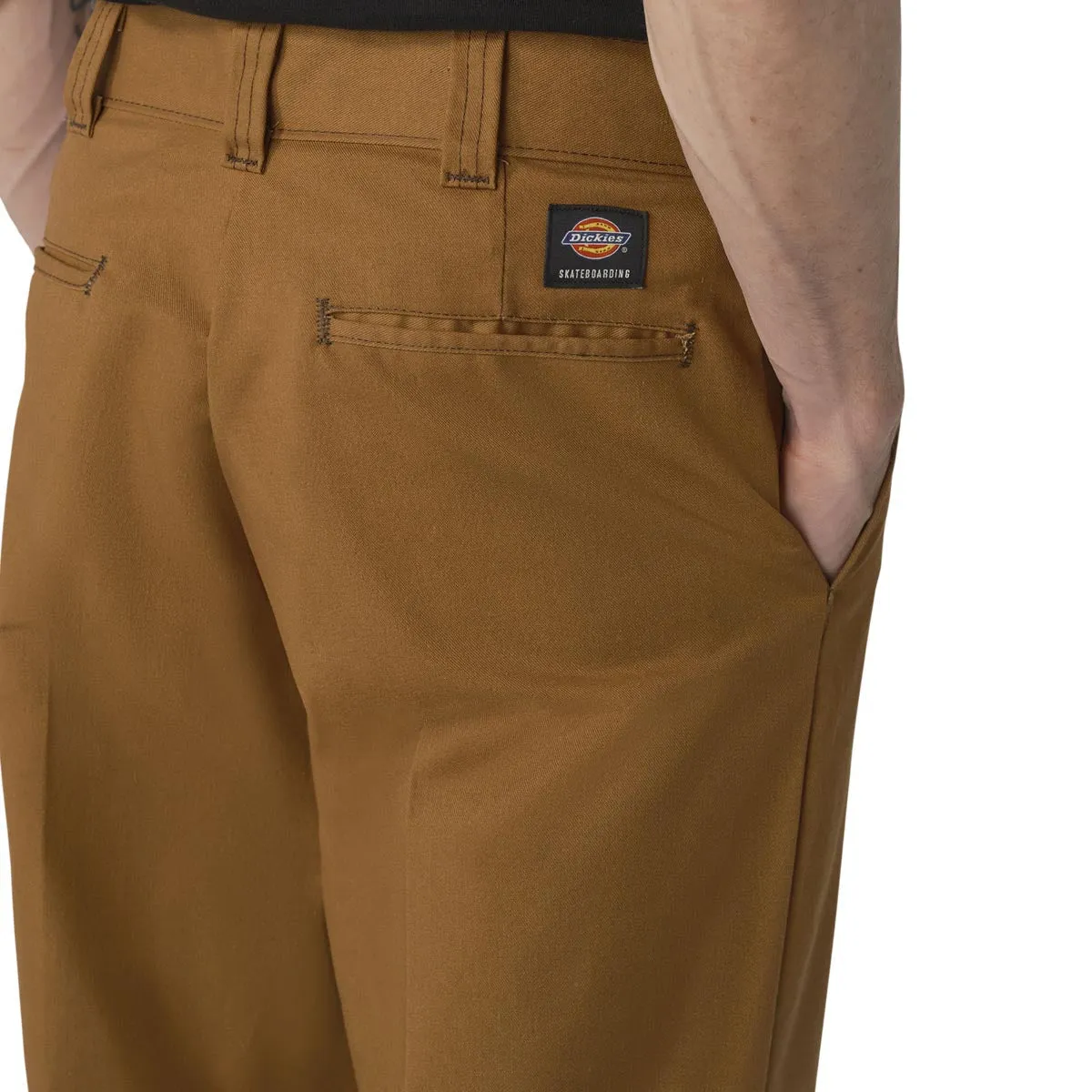 Dickies Regular Fit Double Knee Pants - Brown Duck/Chocolate Brown Stretchable Waist Simple and Cozy