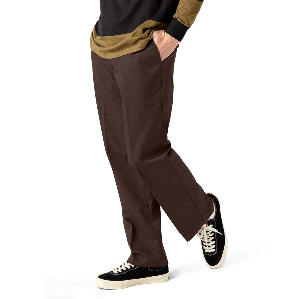 Casual Active AntiSlipGrip Dickies Regular Twill Skate Pants - Chocolate Brown