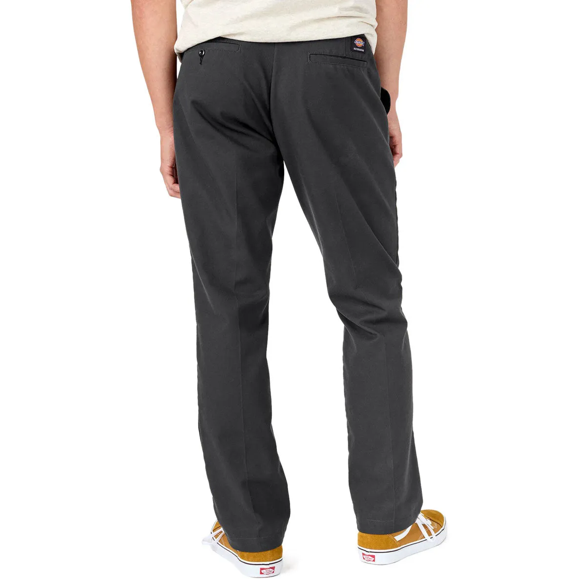 Non Tapered Leg ElasticWaist Dickies Slim Straight Twill Skate Pants - Black