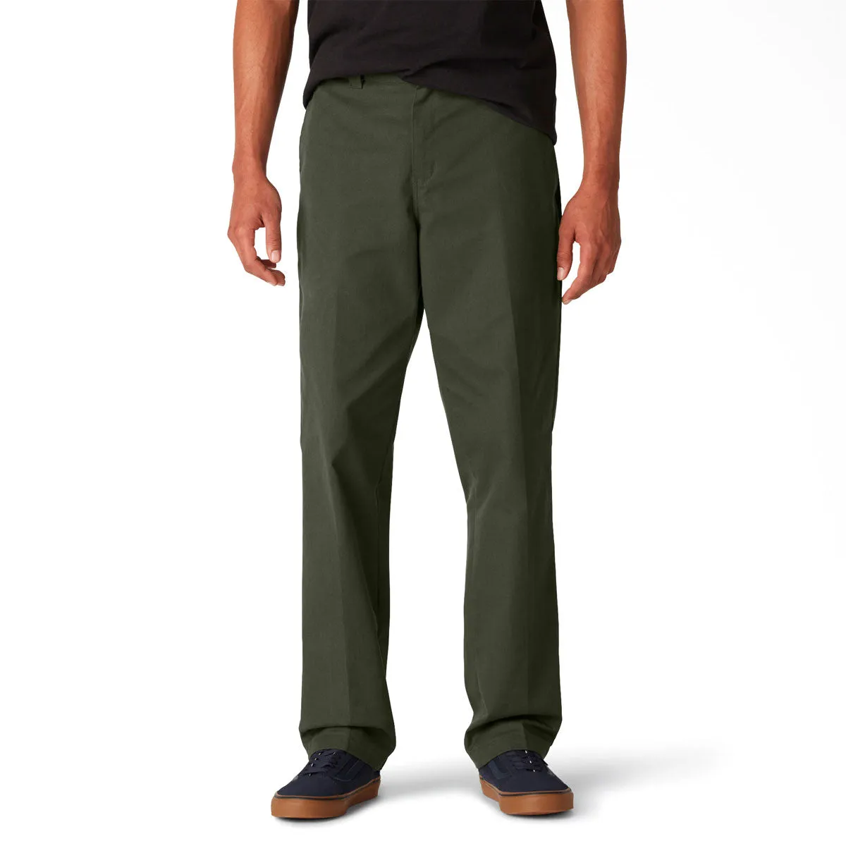 Odor Control Fabric High Stretch Fit Dickies Slim Straight Twill Skate Pants - Olive Green 2025