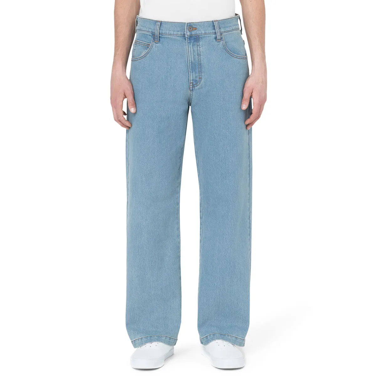 Dickies Wingville Denim Jeans - Light Denim Hidden Zip Pockets