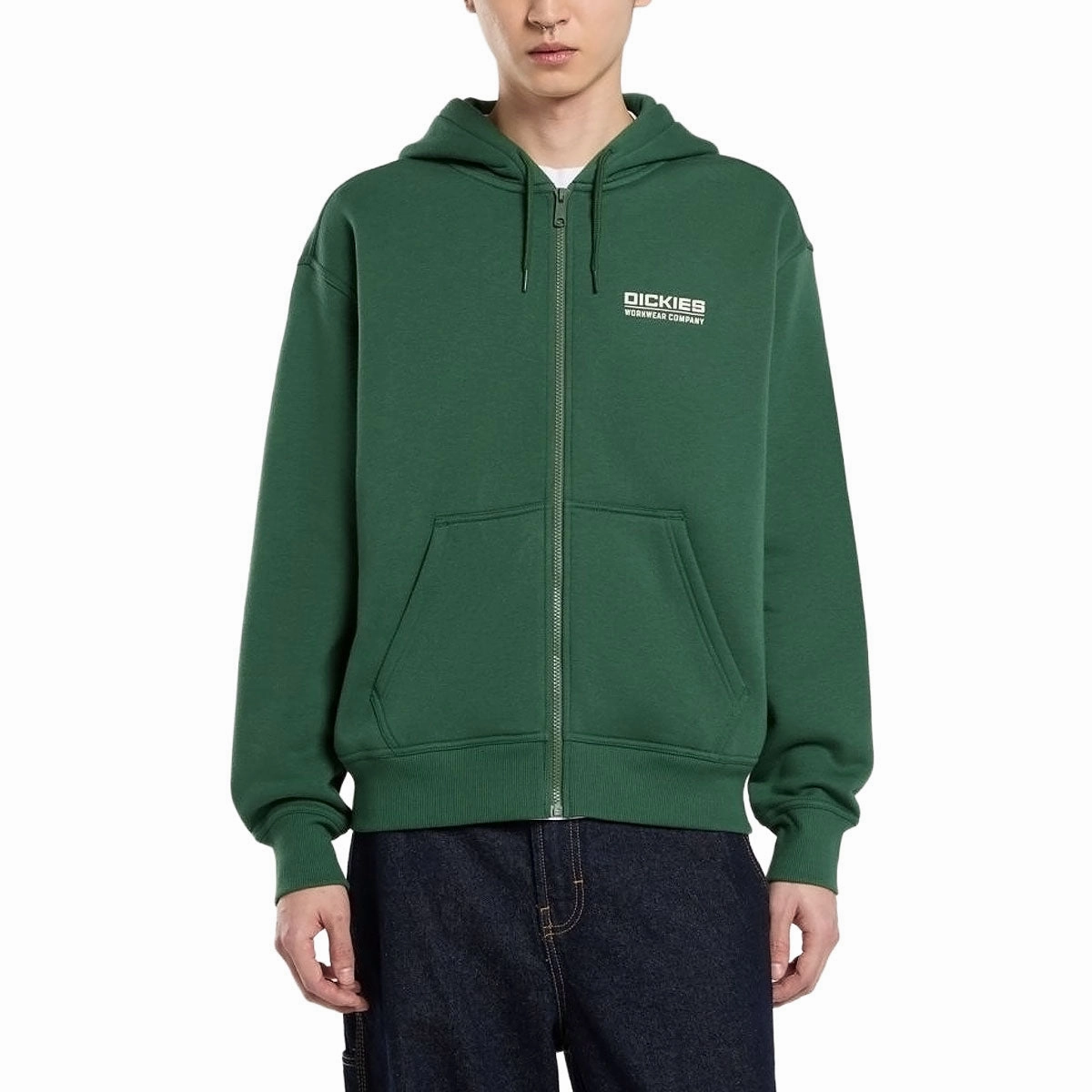 Dickies Bolivar Full Zip Up Hoodie - Pine Needle Green Sheep like Celebrity Worn
