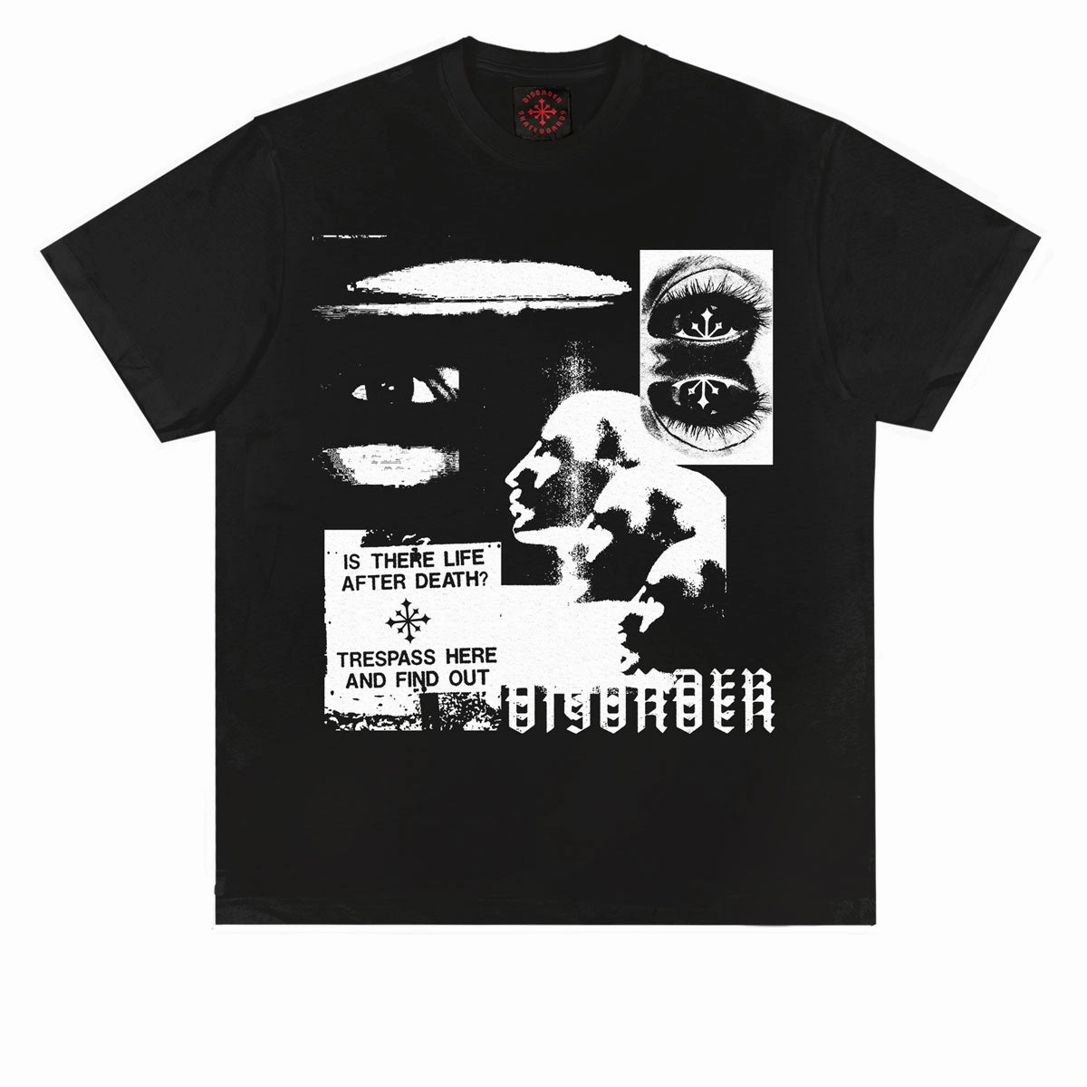 Boat neck style Comfort and style Disorder Chaos In Mind T-Shirt - Black