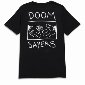 Doom Sayers Cartoon Bird T-Shirt - Black Fit For Movement