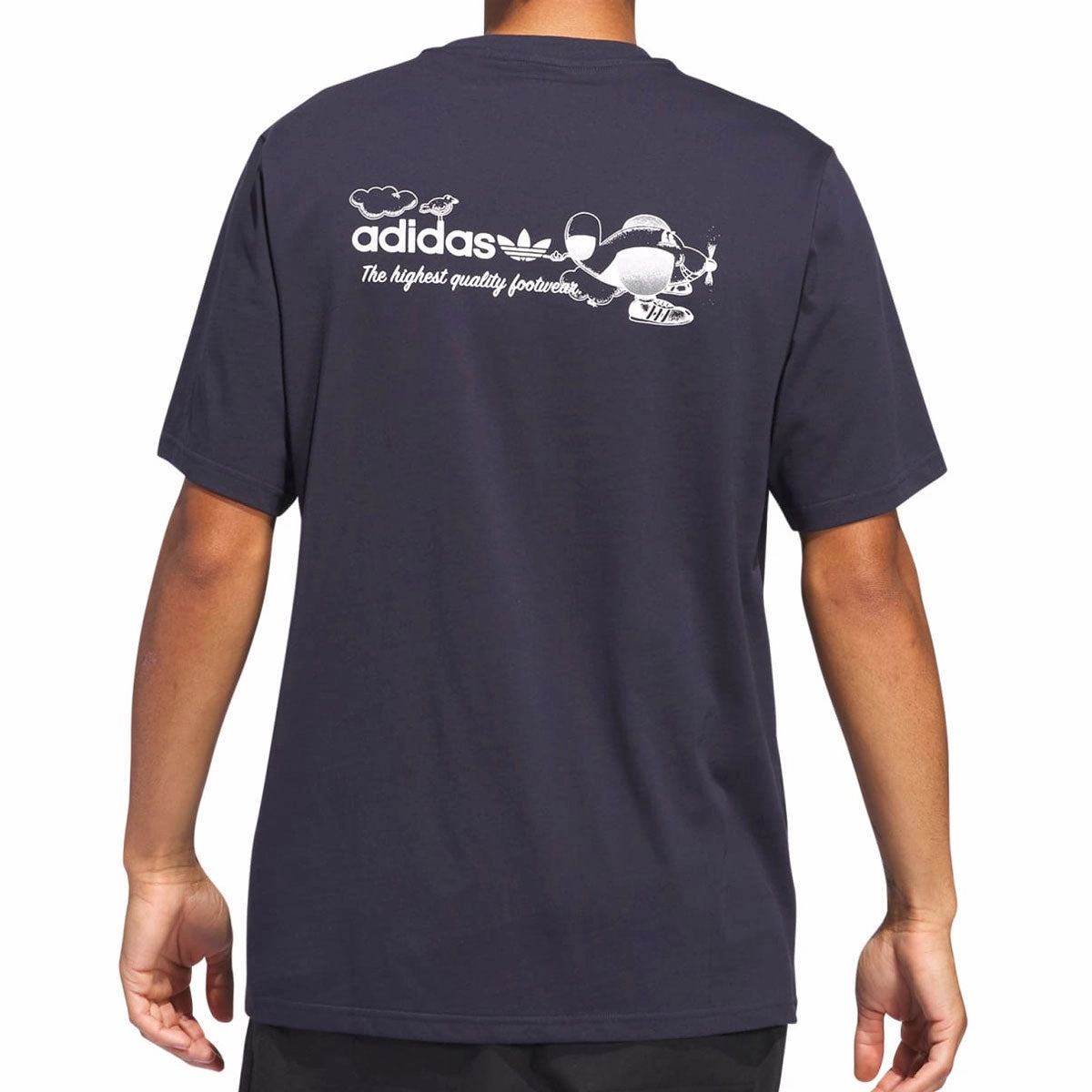 Heather Texture Finish Adidas Dogplane T-Shirt - Legend Ink/White
