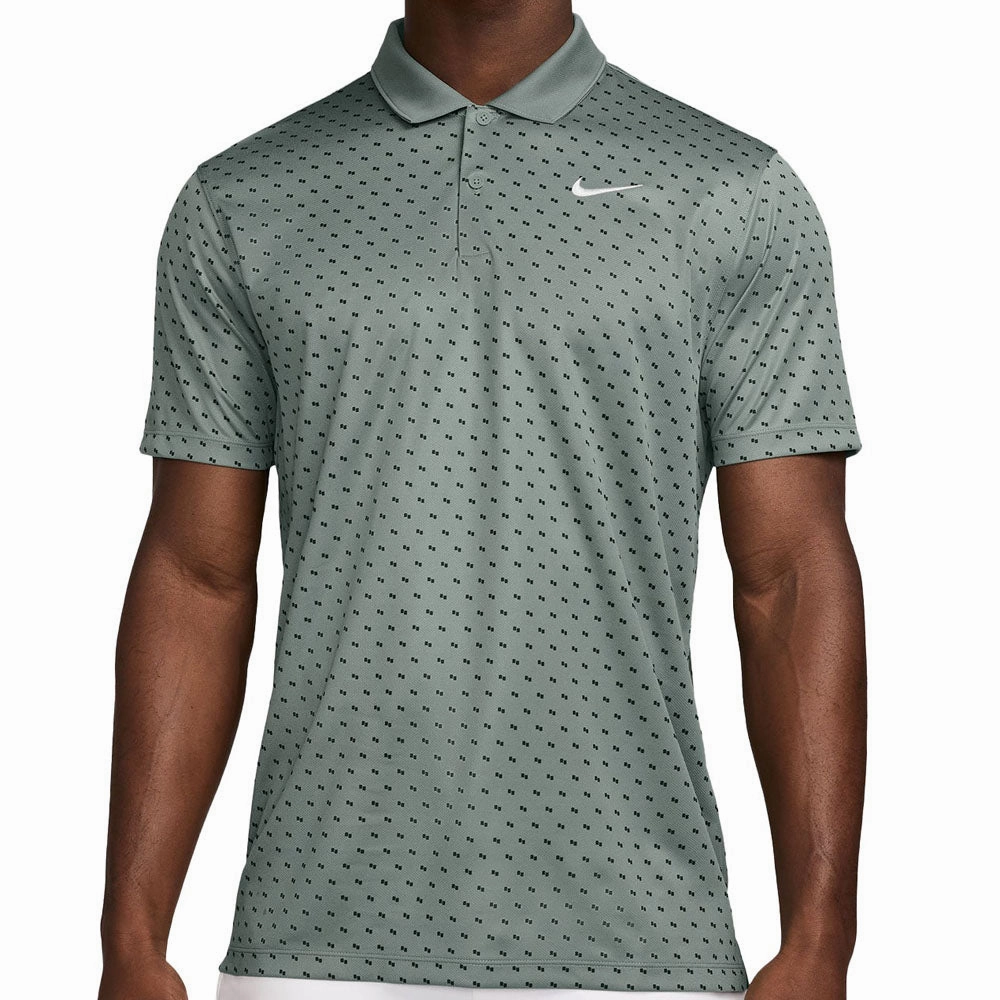 Nike Dri-Fit Victory  Polo Shirt - Clay Green/White Soft Cotton Feel