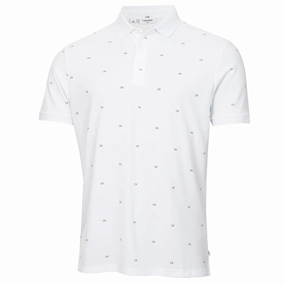 Athletic Wear Calvin Klein Monogram Pique Polo Shirt - White/Black