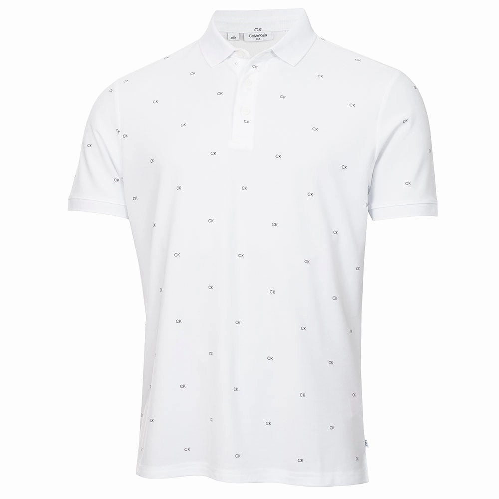 Athletic Wear Calvin Klein Monogram Pique Polo Shirt - White/Black