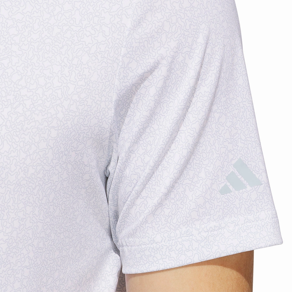 adidas Ultimate365 Mini Bunker Polo Shirt - White/Wonder Blue Essential Fit Essential Top