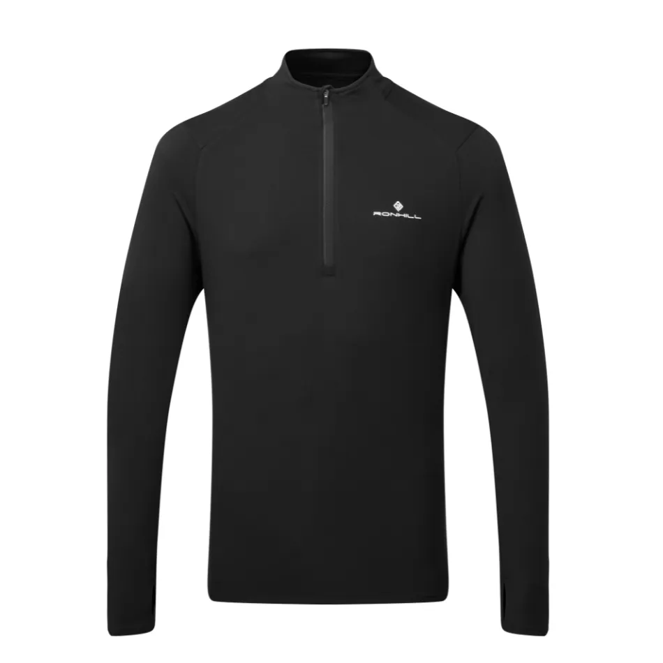 Meeting Mid range Ronhill Men's Core Thermal 1/4 Zip in Black/Bright White SS25