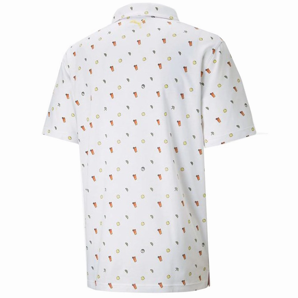 Puma AP Cloudspun Lemons Polo Shirt - Bright White Standard Body Fit Fun and Playful