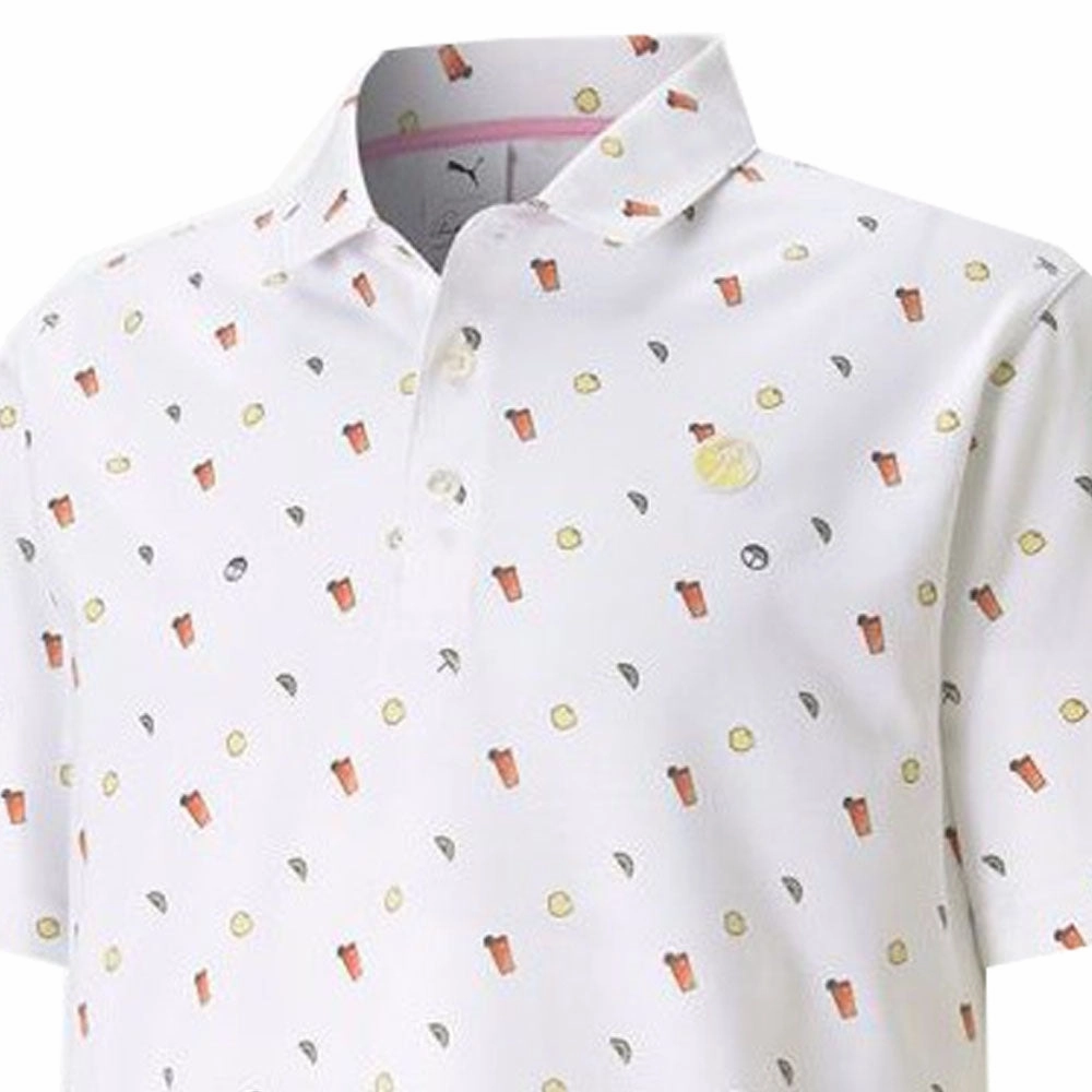 kids' Puma AP Cloudspun Lemons Polo Shirt - Bright White
