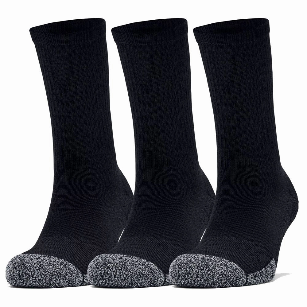 Under Armour Heatgear Crew Socks (3 Pack) - Black Herringbone