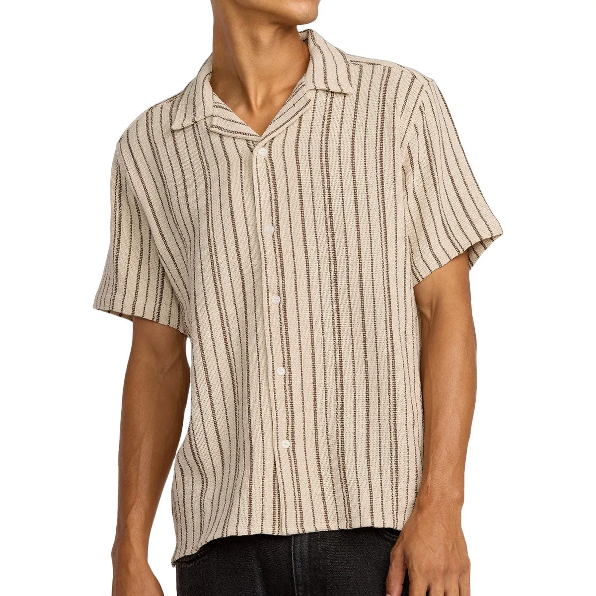 RVCA Vacancy Stripe Shirt - Ceramic Tagless label Sophisticated Look