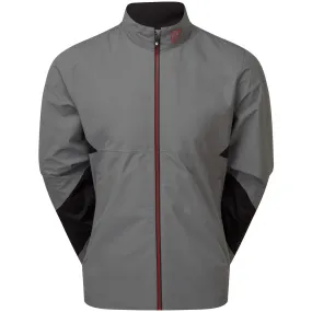 Non Chafing Neckline High Collar Options FootJoy HydroLite X Waterproof Jacket - Charcoal/Black & Red