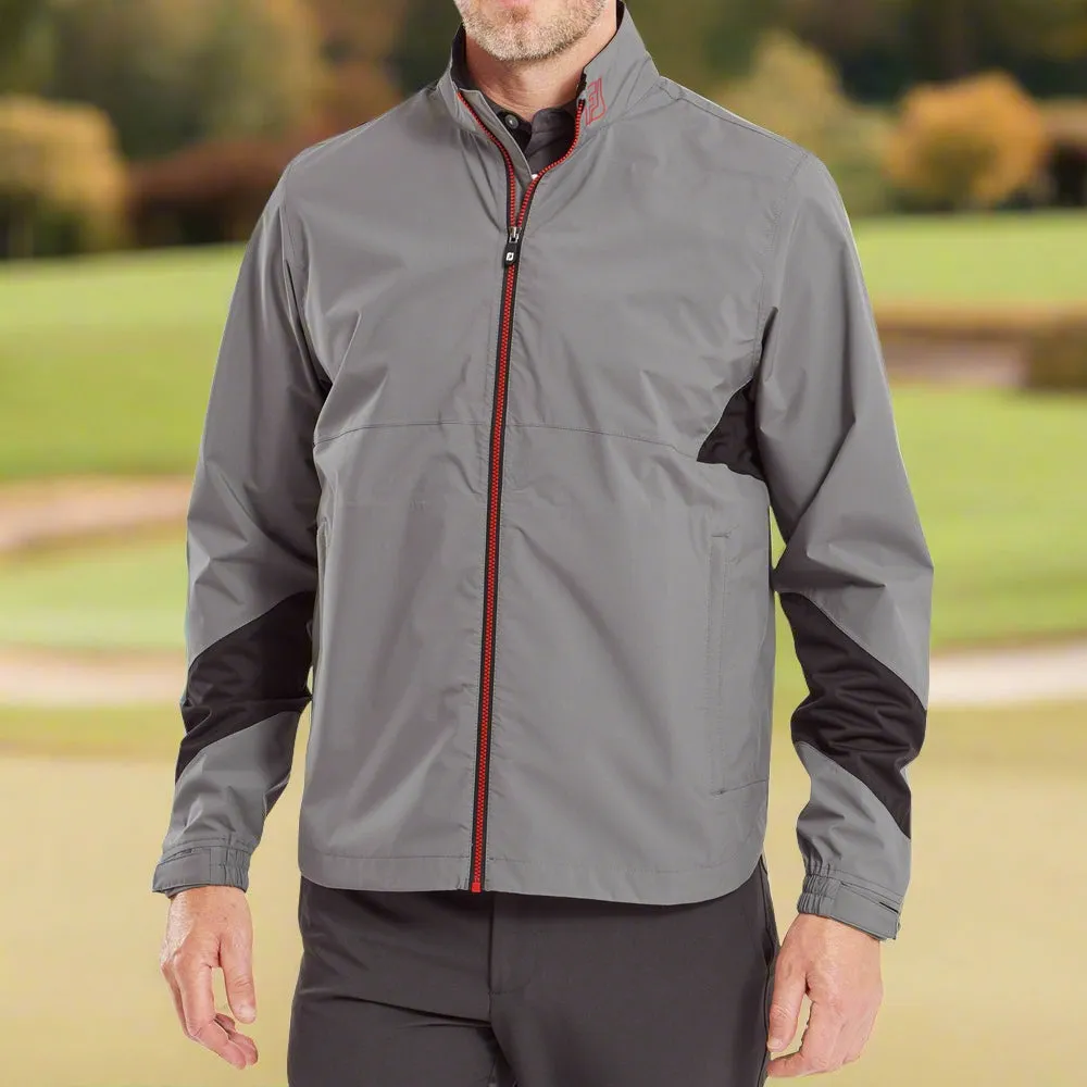 FootJoy HydroLite X Waterproof Jacket - Charcoal/Black & Red WaterResistantCoating