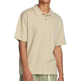 Subtle Print RVCA Leaf Lines Polo Shirt - Ceramic