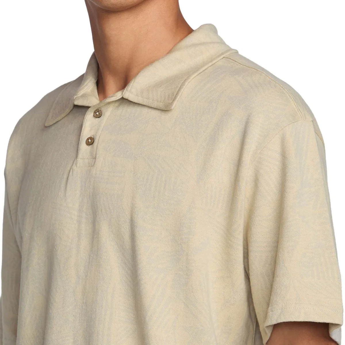 RVCA Leaf Lines Polo Shirt - Ceramic Winter Fashion handmade touch