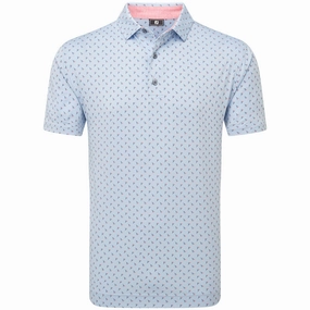 FootJoy Flower Bud Foulard Lisle Polo Shirt - Skyway Seam Free Edging