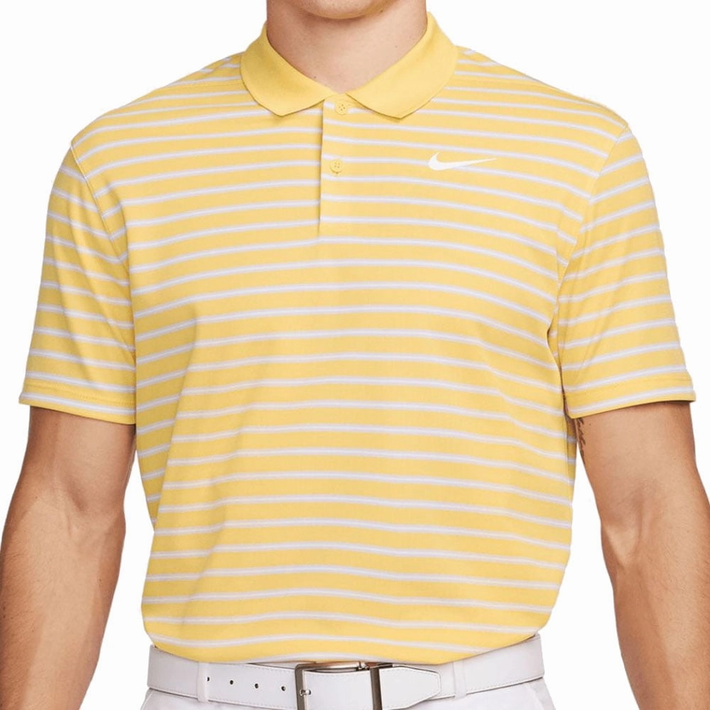 Fresh Outfit Nike Dri-FIT Victory Striped Polo Shirt - Topaz Gold/White