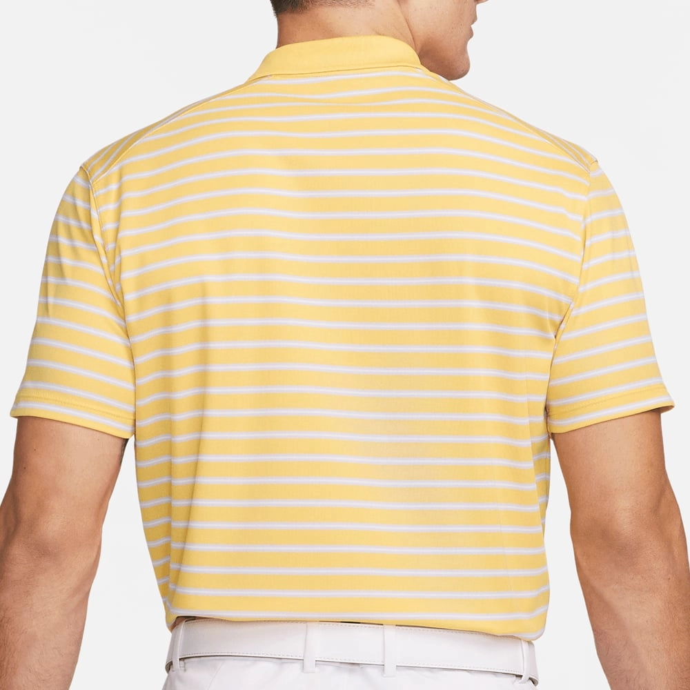 Nike Dri-FIT Victory Striped Polo Shirt - Topaz Gold/White Minimalist Layer