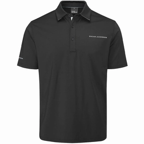 Oscar Jacobson Chap II Tour Polo Shirt - Black/Lunar Grey Stretchable Armholes