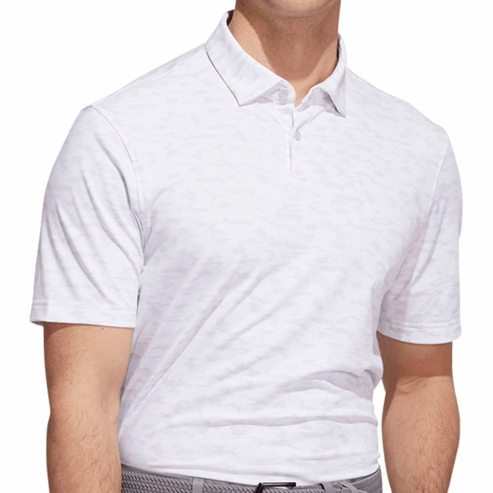 Casual Layering Scoop neck Adidas Go-To Camo Polo - Grey One/White