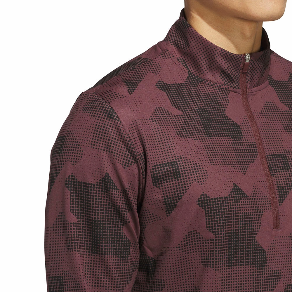 Casual adidas Go-To Printed 1/4 Zip Pullover - Aurora Ruby