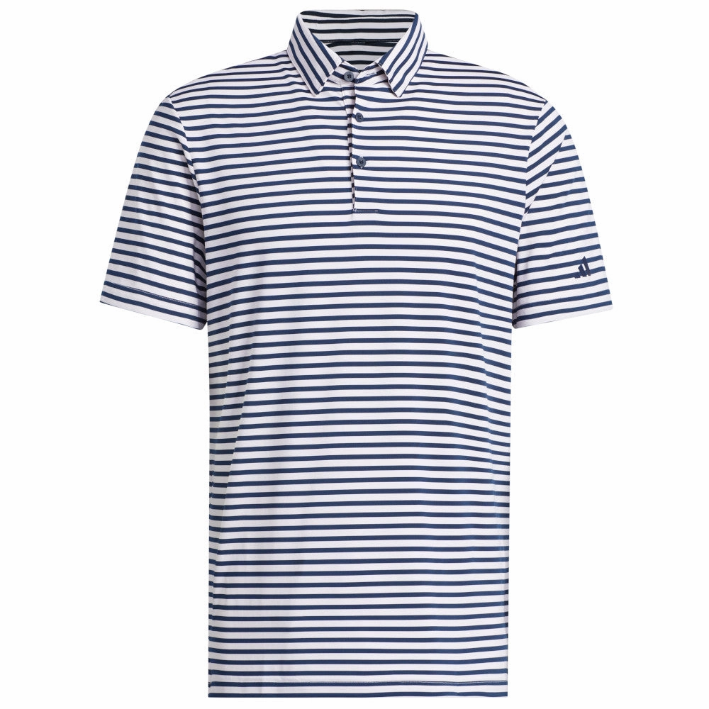 Relaxed Design adidas Ultimate365 Stripe Polo Shirt - White/Collegiate Navy