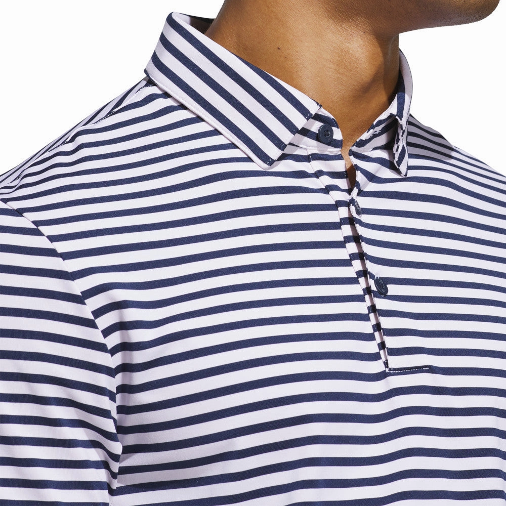 adidas Ultimate365 Stripe Polo Shirt - White/Collegiate Navy Camping practicality Essential Clothing