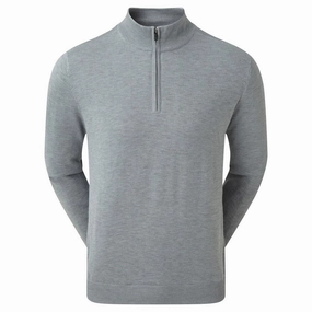 FootJoy Wool Blend 1/2 Zip Lined Pullover - Heather Grey product exchange policy