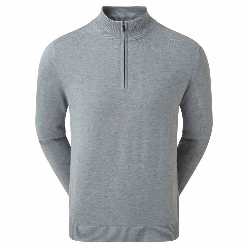 FootJoy Wool Blend 1/2 Zip Lined Pullover - Heather Grey product exchange policy