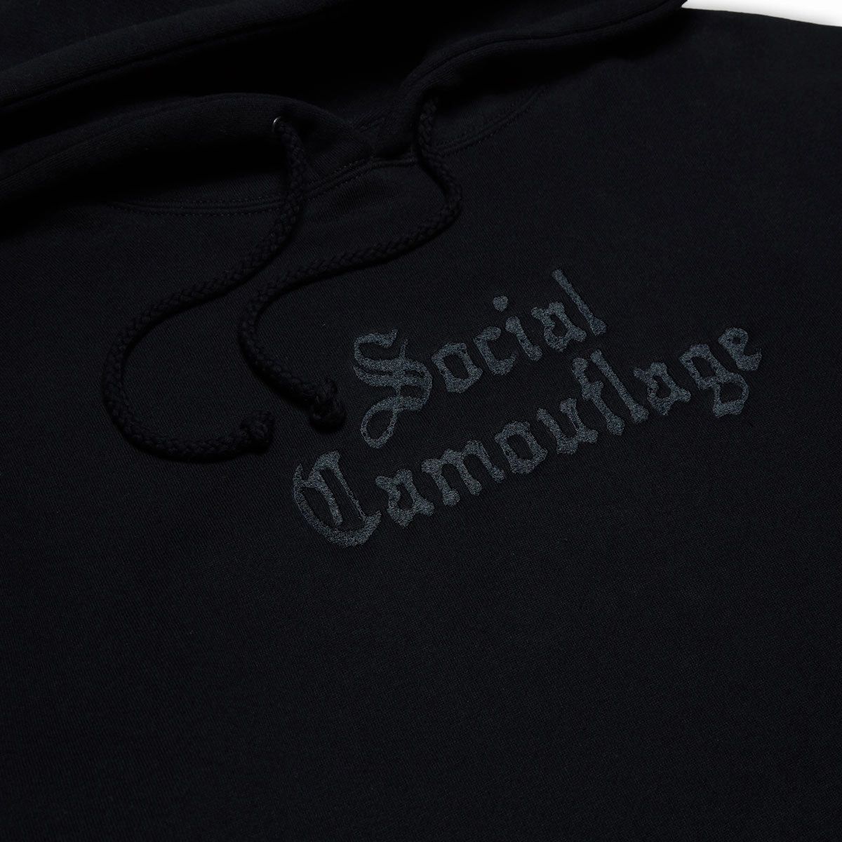 Floral Motif CCS Social Camouflage Embroidered Hoodie - Black