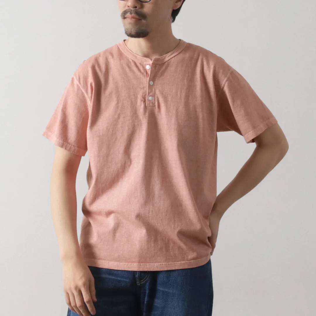 GOOD ON / Short Sleeve Henley Neck T-shirt Breathable Mesh Panels