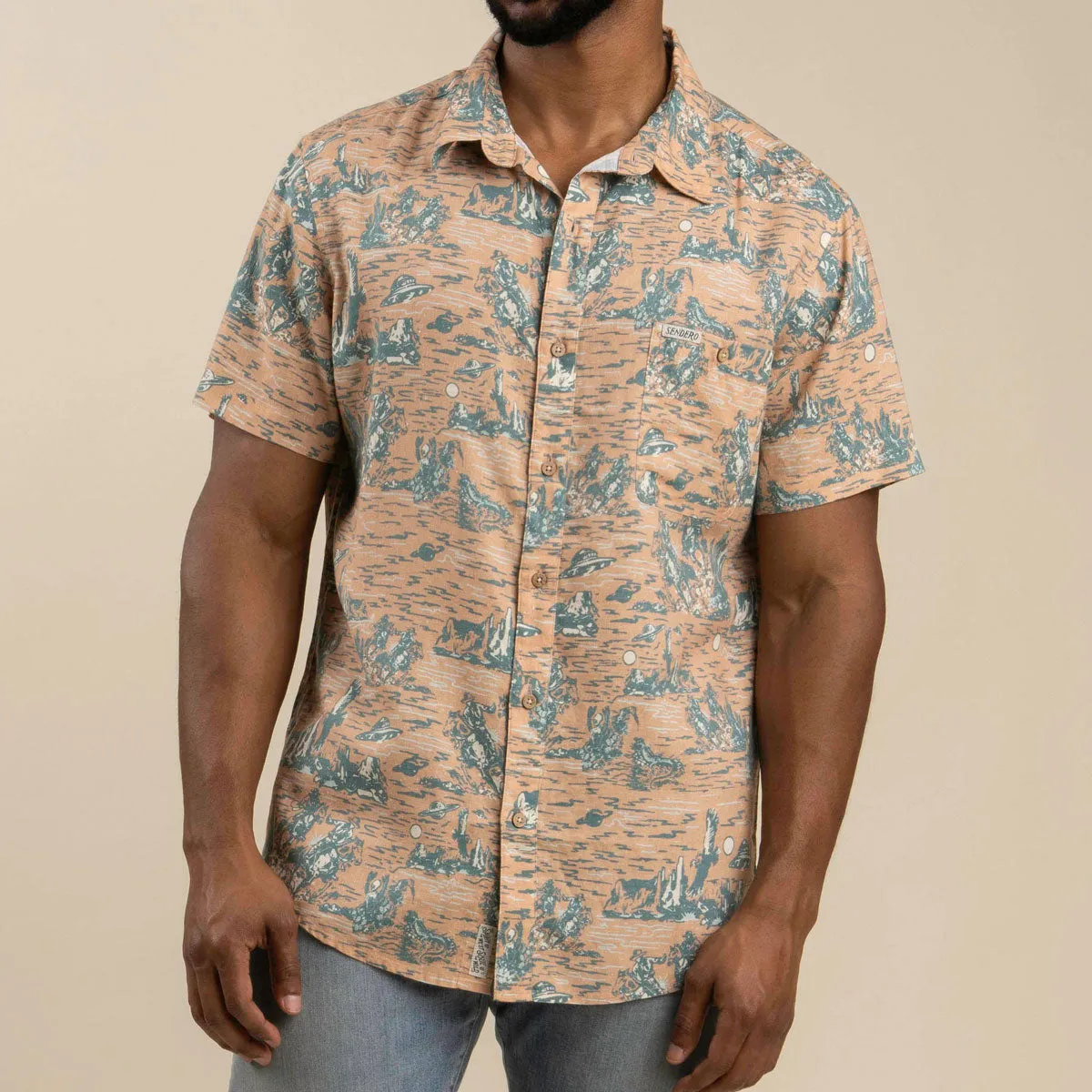 Urban Fashion Premium Feel Sendero City Slicker Shirt - Coral Desert Abduction