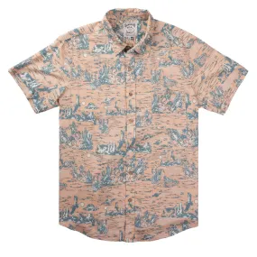 Sendero City Slicker Shirt - Coral Desert Abduction Geometric Design