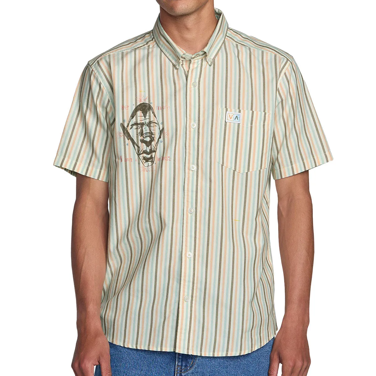 RVCA Jacobs Archive Stripe Shirt - Multi Geometric Shape