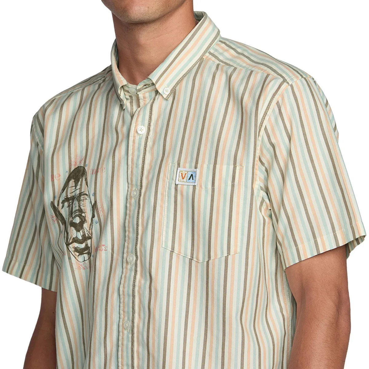 RVCA Jacobs Archive Stripe Shirt - Multi Designer Look Airflow Ventilation System