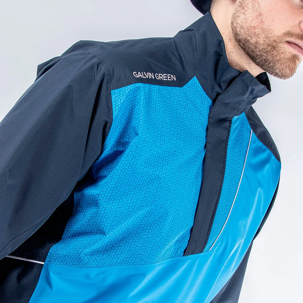 Galvin Green Axley Gore-Tex Waterproof Jacket - Navy/Blue/White Reinforced Elbows