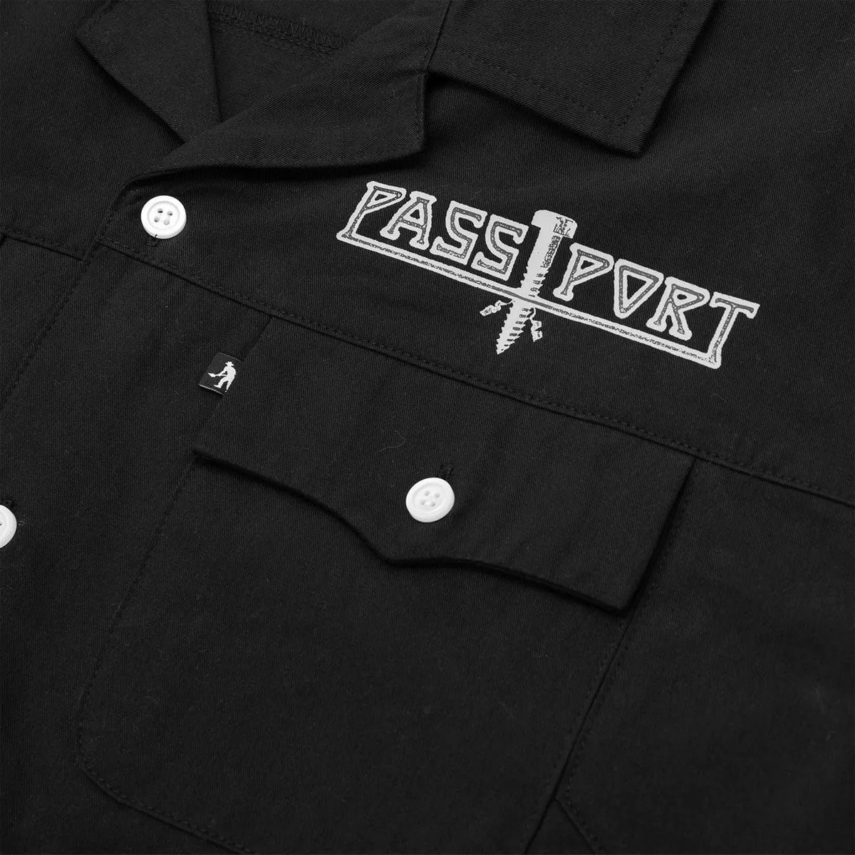 Passport Screwed Casual Shirt - Black Lightweight Weave