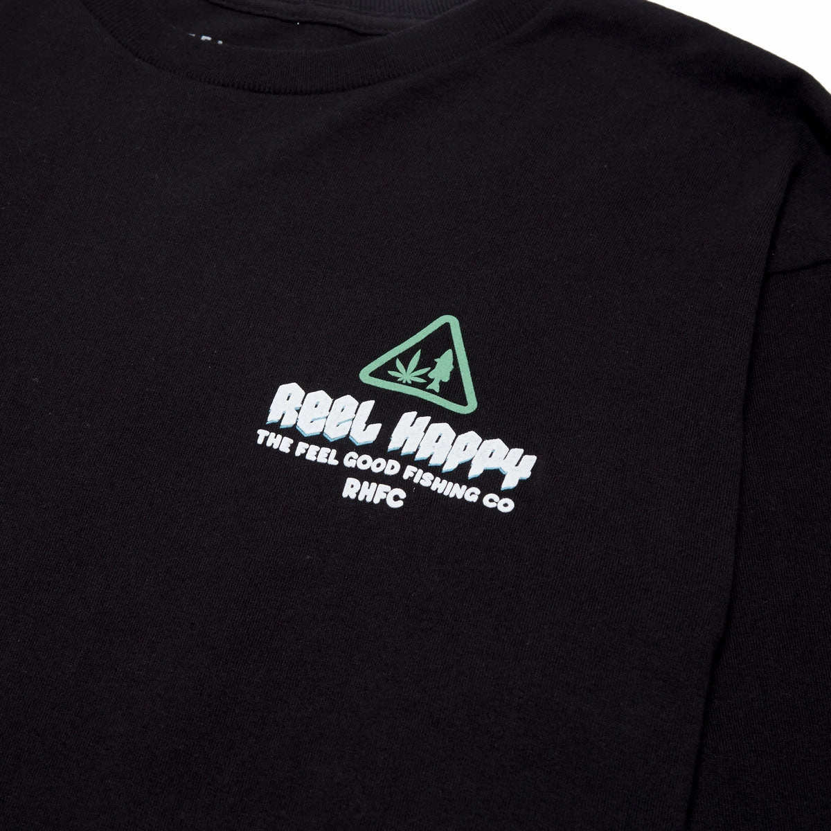 Reel Happy Smokey Vibes Long Sleeve T-Shirt - Black Unisex Fit Cool Comfort