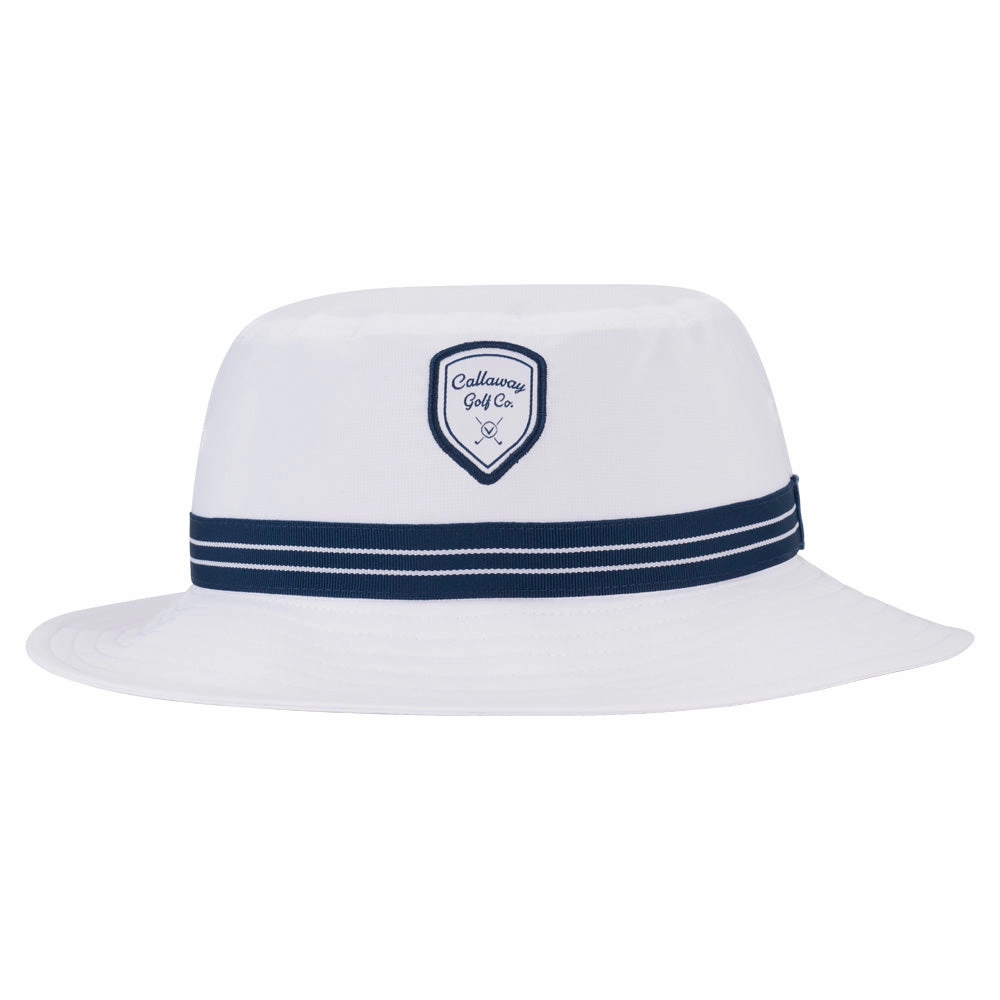 Callaway Bucket Hat - White/Navy Sport Detail Streetwear Look