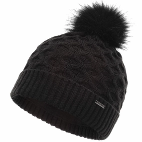 Chill Vibe Fashion Must Ping Ladies Classic Knit Beanie Hat - Black