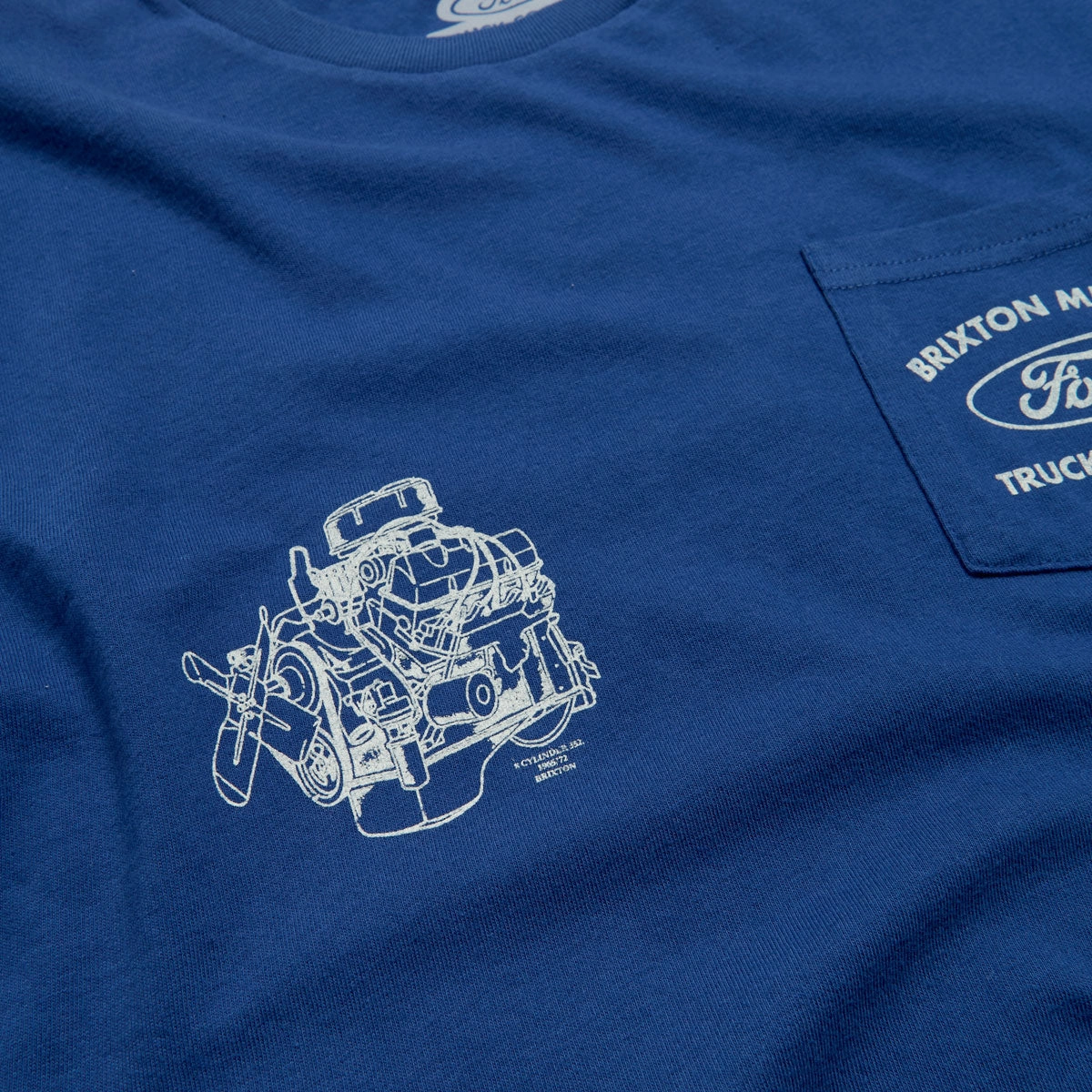 Breathable mesh lining Brixton x Ford Built Tough Long Sleeve T-Shirt - Ford Blue