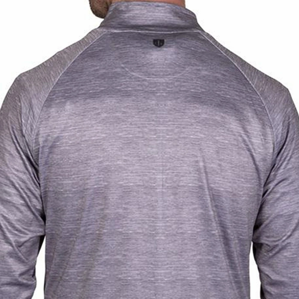 Travel Comfort Island Green Raglan Sleeve Top Layer - Light Grey Marl/Mid Blue